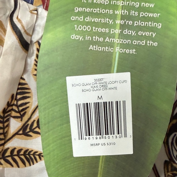 FARM Rio White Maxi Dress with Blue, Red and Yellow Paisley Print - Picture 6 of 10